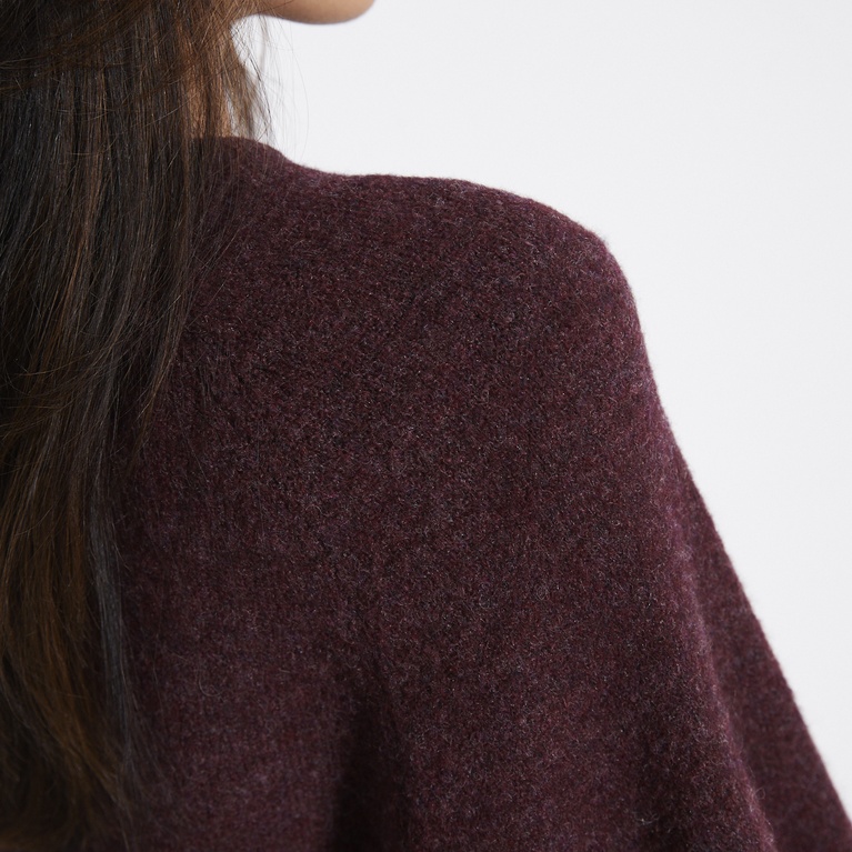 Wide sleeve knit tee "Perla" Plum